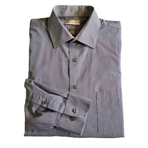 Van Heusen Mens Cotton Blend Dress Shirt Gray